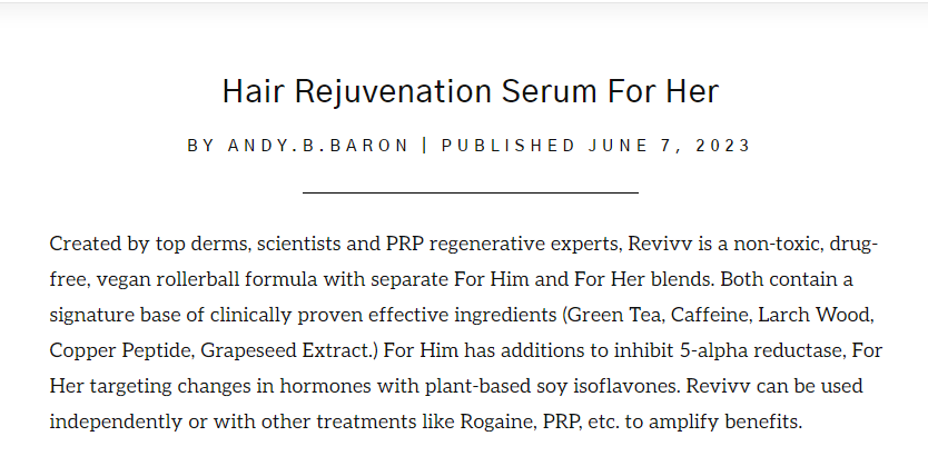 Revivv Scalp Scrub Featured In CEW NEWS